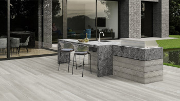 planeo Authoria PureBoard Plancher de terrasse massif - Light Grey 3.6m structuré