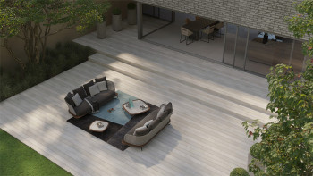 planeo Authoria PureBoard Plancher de terrasse massif - Light Lime Oak 3.6m structuré