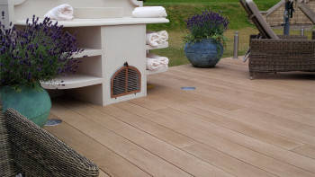 planeo Authoria PureBoard Plancher de terrasse massif - Light Natural Oak 3.6m structuré