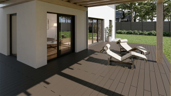 planeo SlimDeck Plancher massif BPC - Ebony 4m - lisse/structuré