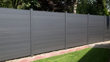 planeo Gardence Metallic - Clôture aluminium Carré Gris Anthracite DB 703