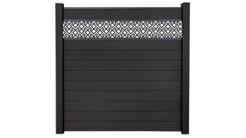 planeo Gardence Strong - Clôture à emboîter BPC Abstract gris anthracite 180 x 180 cm