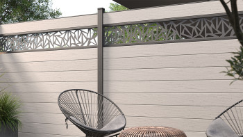 planeo Gardence Strong - Clôture composite Carré BiColor Sable