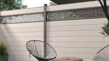 planeo Gardence Strong - Clôture composite Carré BiColor Sable
