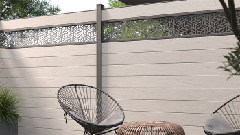 planeo Gardence Strong - Clôture composite Carré BiColor Sable
