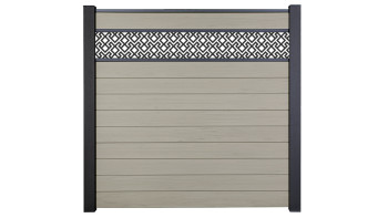 planeo Gardence Strong - Clôture à emboîter BPC Abstract Bi-Color Sand 180 x 180 cm
