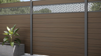 planeo Gardence Strong - Clôture composite Carré noyer
