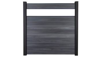 planeo Gardence Strong - Clôture à emboîter BPC verre satiné gris pierre co-ex 180 x 180 cm