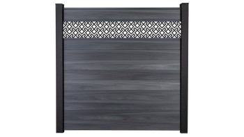planeo Gardence Strong - Clôture à emboîter BPC Abstract gris pierre co-ex 180 x 180 cm