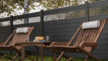planeo Gardence Strong - Clôture à emboîter BPC Oriental gris pierre co-ex 180 x 180 cm