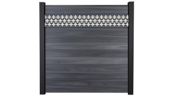 planeo Gardence Strong - Clôture à emboîter BPC Oriental gris pierre co-ex 180 x 180 cm