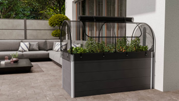 planeo Rehausse pour plate-bande surélevée Filet - noir 149.9 x 69.4 x 62 cm