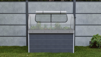 planeo Rehausse pour plate-bande surélevée Filet PE - blanc 149.9 x 69.4 x 62 cm