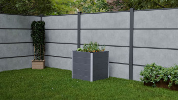 planeo Bac à plantes surélevé BPC Cube - Anthracite | DB703 70 x 70 x 75 cm