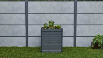 planeo BPC-Rhombus bac surélevé Cube - gris pierre co-ex. 70 x 70 x 79 cm