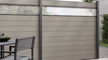 planeo Gardence Strong - Clôture composite à emboîter Carré Gris