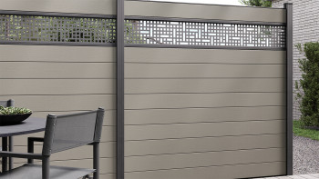 planeo Gardence Strong - Clôture composite à emboîter Carré Gris