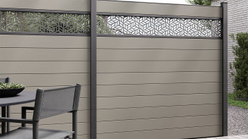planeo Gardence Strong - Clôture composite à emboîter Carré Gris