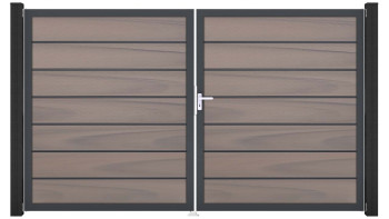 planeo Gardence Deluxe - Porte composite DIN droite 2 vantaux Bi-Color co-ex avec cadre alu Anthracite