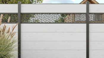 planeo Gardence Strong XL - Clôture composite à emboîter Standard BiColor Blanc