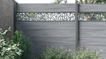 planeo Gardence Strong XL - Clôture composite à emboîter standard gris pierre co-ex
