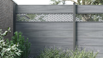 planeo Gardence Strong XL - Clôture composite à emboîter standard gris pierre co-ex