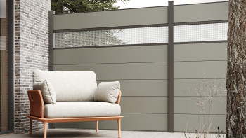planeo Gardence Strong XL - Clôture composite à emboîter gris