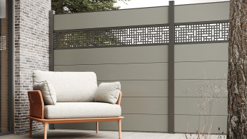 planeo Gardence Strong XL - Clôture composite à emboîter gris