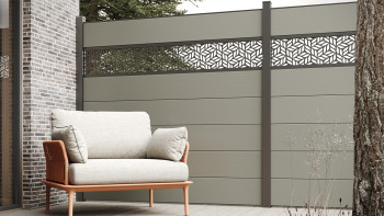 planeo Gardence Strong XL - Clôture composite à emboîter gris