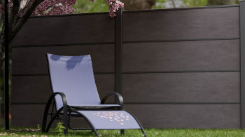 planeo Gardence Resistant - Clôture à emboîter HPL gris anthracite 180 x 183 cm