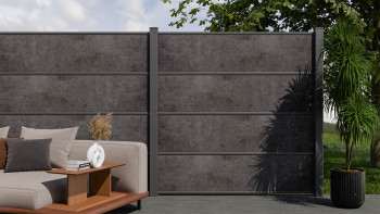 planeo Gardence Resistant - Clôture à emboîter HPL gris anthracite 180 x 183 cm