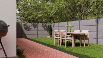 planeo Gardence Resistant - Clôture à emboîter HPL gris anthracite 180 x 183 cm