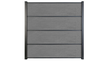 planeo Gardence Resistant - Clôture à emboîter HPL gris béton 180 x 183 cm