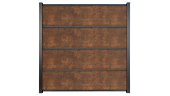 planeo Gardence Resistant - Clôture à emboîter HPL aspect rouille 180 x 183 cm