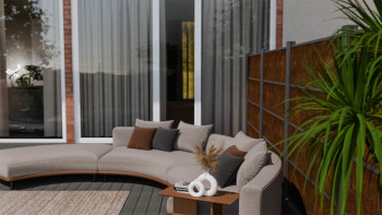 planeo Gardence Resistant - Clôture à emboîter HPL aspect rouille 180 x 183 cm