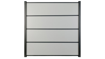 planeo Gardence Resistant - Clôture à emboîter HPL gris uni 180 x 183 cm