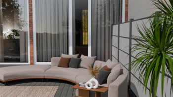 planeo Gardence Resistant - Clôture à emboîter HPL gris uni 180 x 183 cm
