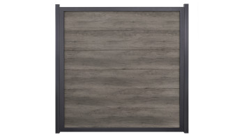 planeo Gardence Simply Guard - Clôture de jardin en PVC Monument Oak avec cadre en aluminium anthracite 180 x 180 cm