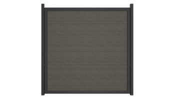 planeo Gardence Simply Guard - Clôture de jardin en PVC Grey Ash Cut avec cadre en aluminium anthracite 180 x 180 cm