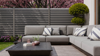 planeo Gardence Metallic Rhombus - Clôture de jardin en aluminium Carré Anthracite | DB703