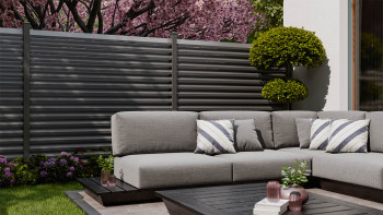 planeo Gardence Metallic Rhombus - Clôture de jardin en aluminium Carré Anthracite | DB703