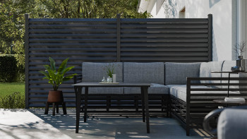 planeo Gardence Metallic Rhombus - Clôture de jardin en aluminium Carré Anthracite | DB703