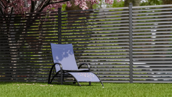 planeo Gardence Metallic Ellipse - Clôture de jardin en aluminium Carré Anthracite | DB703