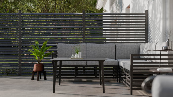 planeo Gardence Metallic Ellipse - Clôture de jardin en aluminium Carré Anthracite | DB703