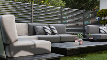 planeo Gardence Metallic Ellipse - Clôture de jardin en aluminium Carré Anthracite | DB703