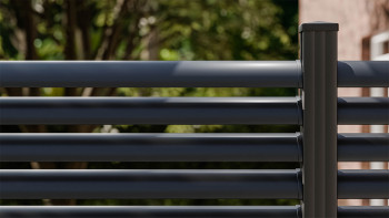 planeo Gardence Metallic Ellipse - Clôture de jardin en aluminium Carré Anthracite | DB703