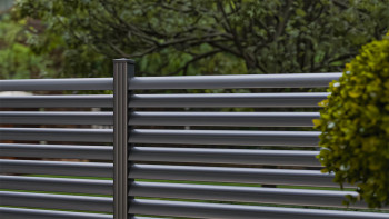 planeo Gardence Metallic Ellipse - Clôture de jardin en aluminium Carré Anthracite | DB703