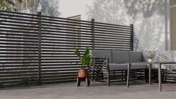 planeo Gardence Metallic Ellipse - Clôture de jardin en aluminium Carré Anthracite | DB703