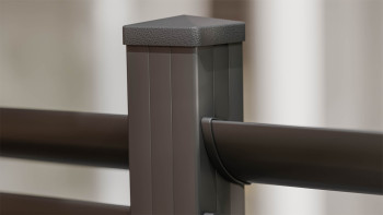 planeo Gardence Metallic Ellipse - Clôture de jardin en aluminium Carré Anthracite | DB703