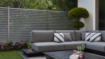 planeo Gardence Metallic Ellipse - Clôture de jardin en aluminium Carré Anthracite | DB703